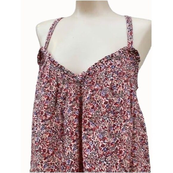 Universal Thread Womens Mini Dress Criss Cross Back Short Pintuck Pink Floral M - Picture 3 of 8